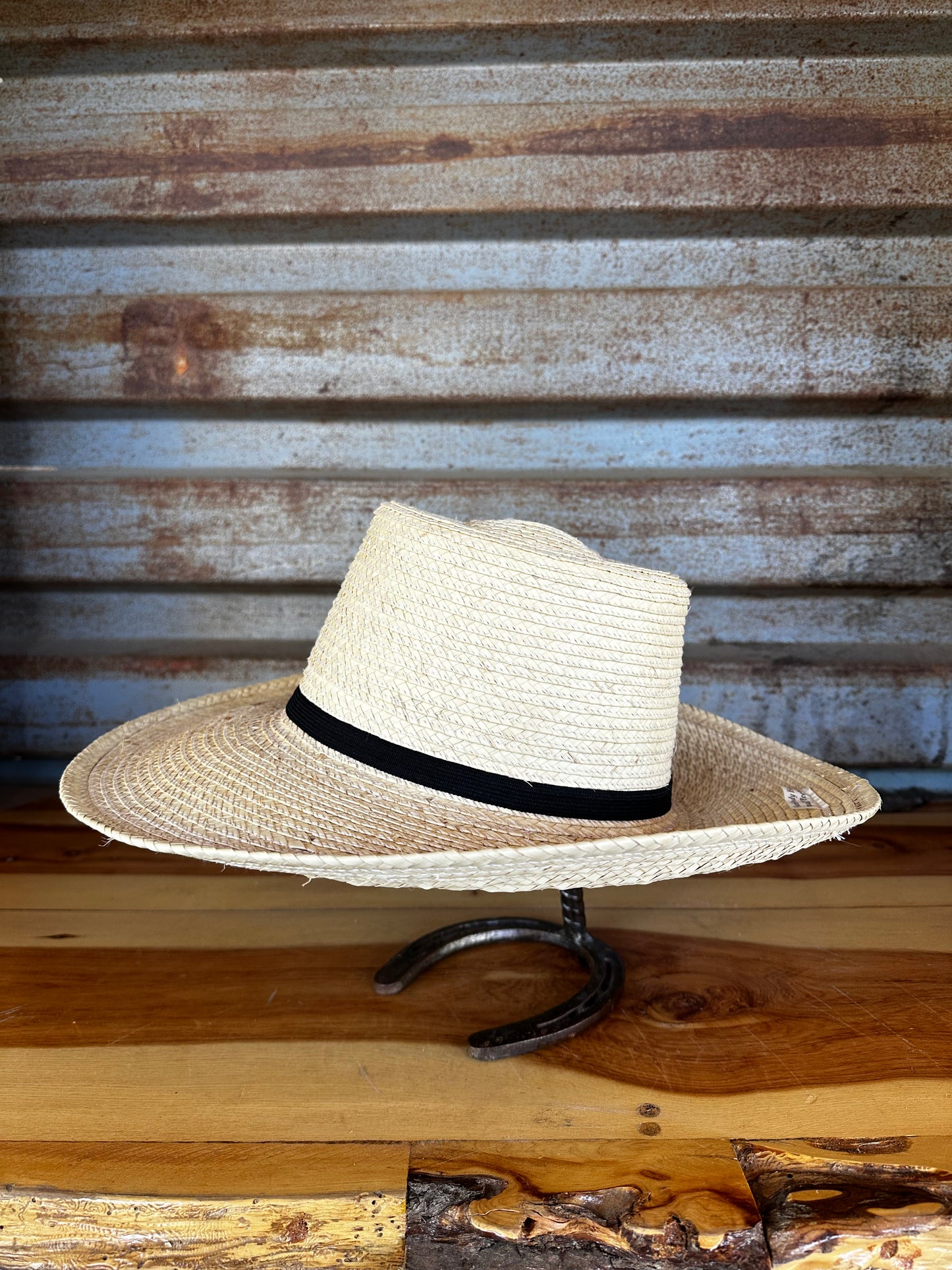 SunBody Hats Kid's Guatemala Open Crown Palm Leaf Hat Regular Crown Tan