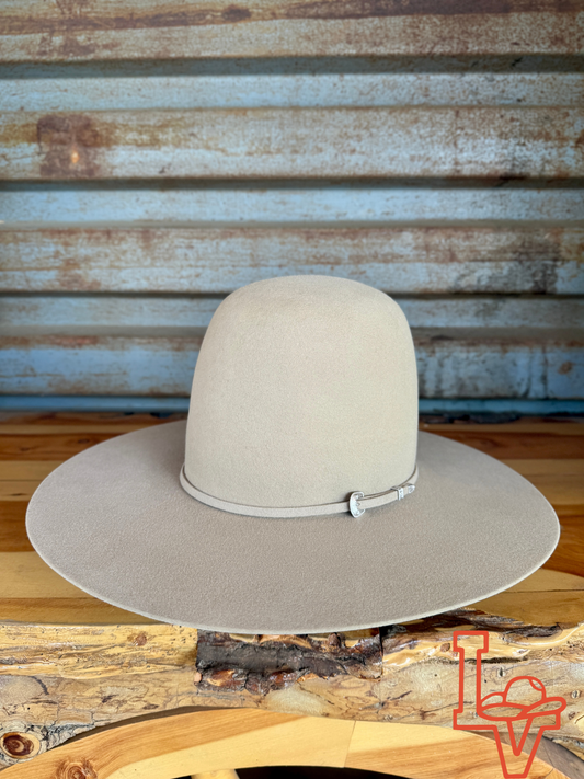 Tacchino 10X Beaver Fur Felt Hat 7" Tall Crown 4.25" Brim Silverbelly