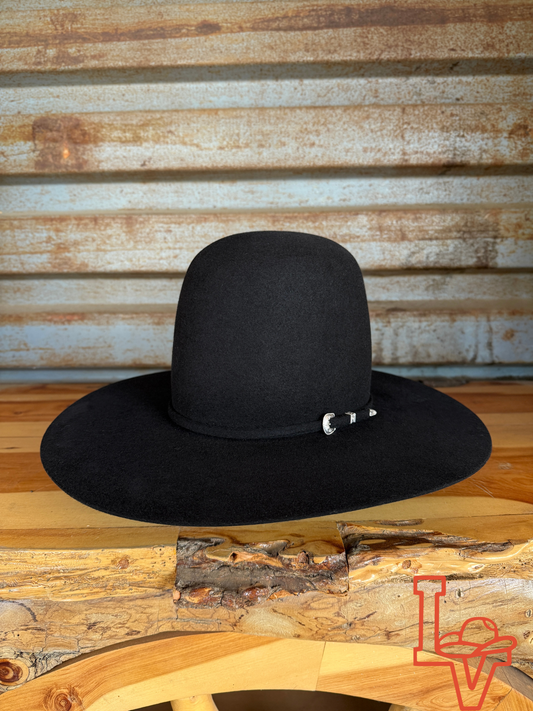 Tacchino 10X Beaver Fur Felt Hat 7" Tall Crown 4.25" Brim Black