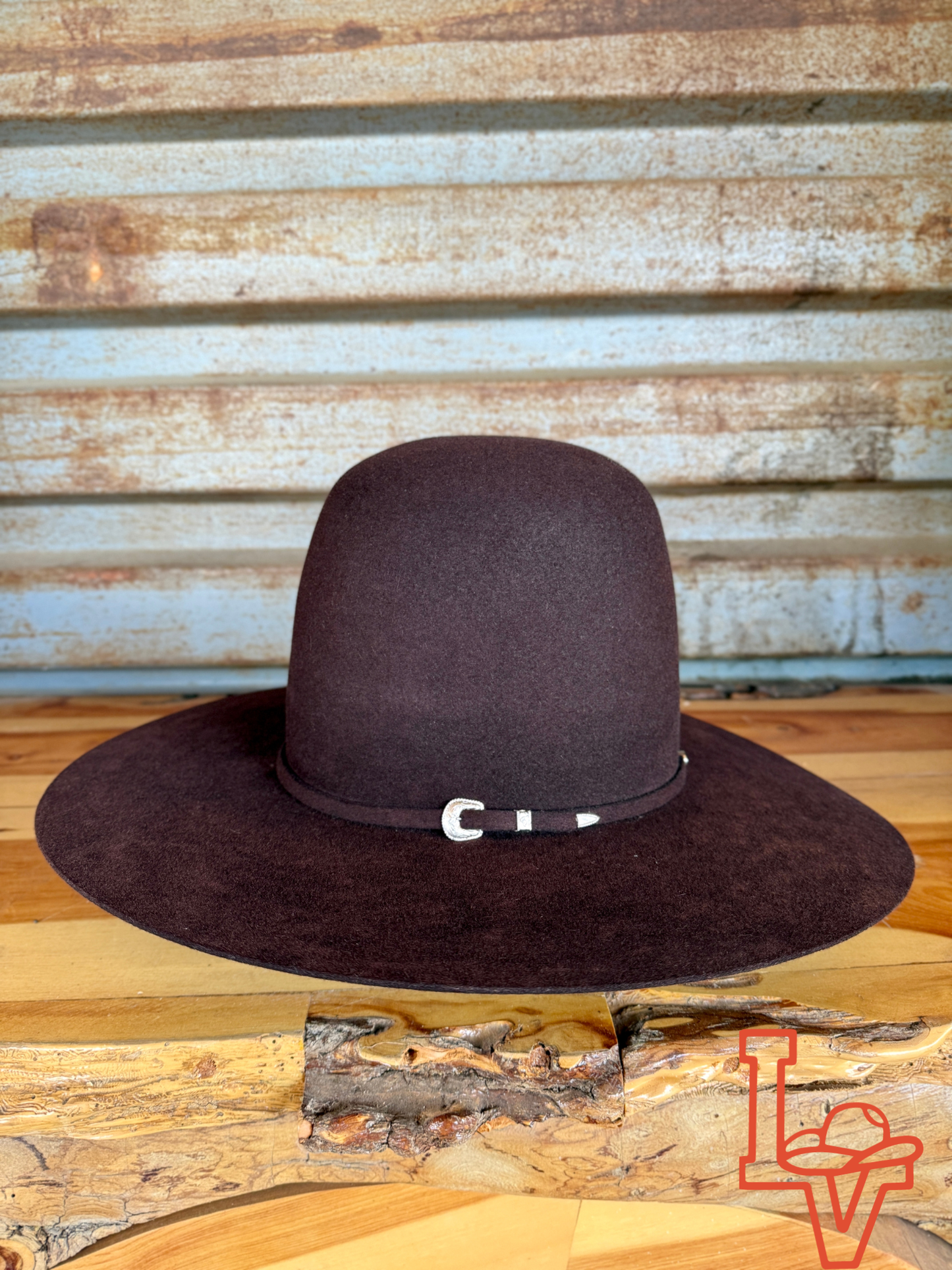 Tacchino 10X Beaver Fur Felt Hat 7" Tall Crown 4.25" Brim Black Cherry