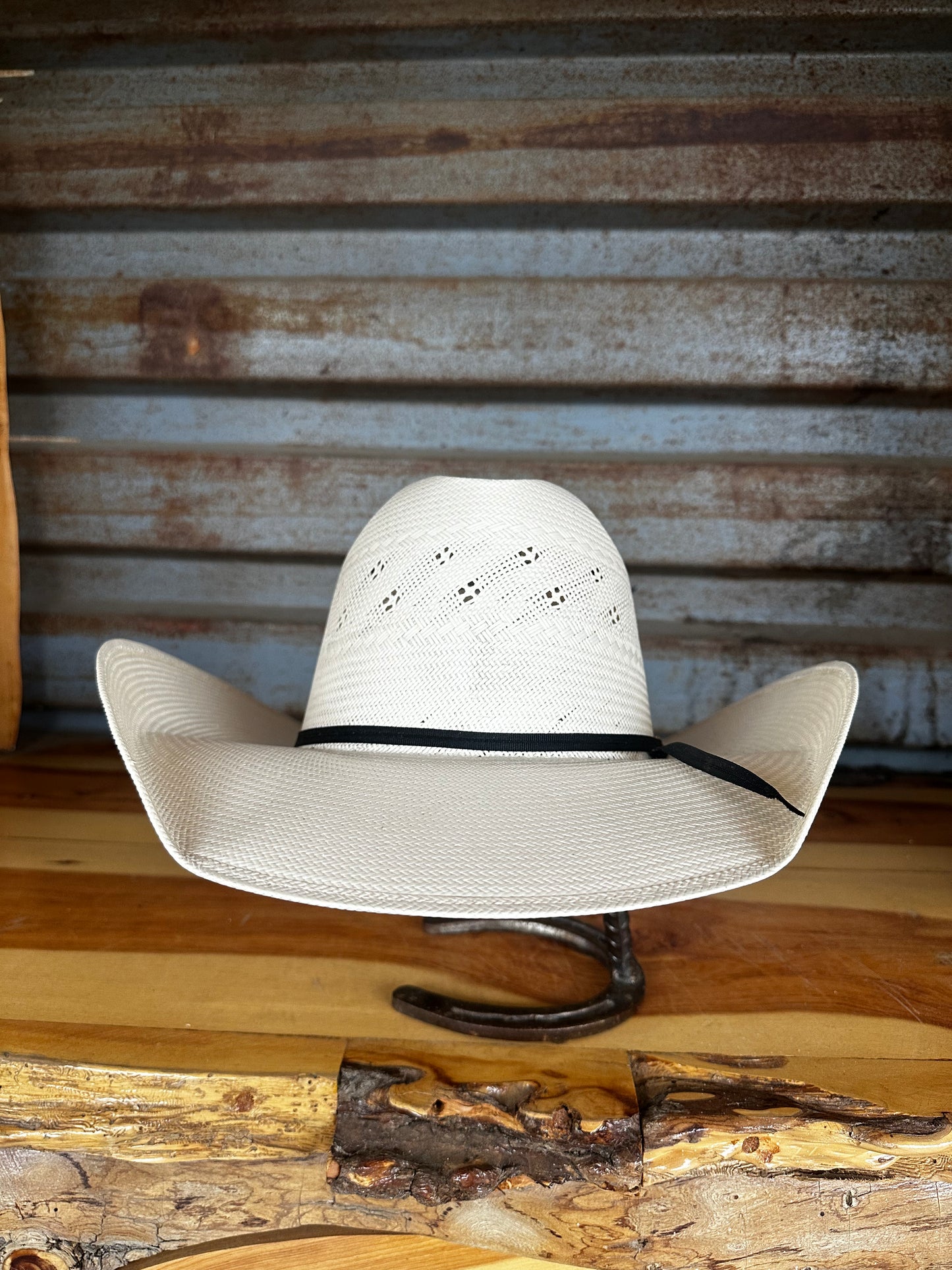 Los Vaqueros Straw Hat Regular Crown Pacman White