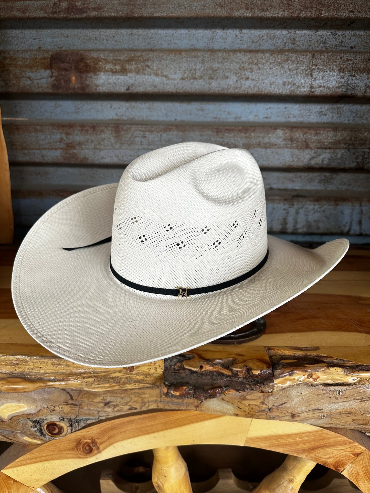 Los Vaqueros Straw Hat Regular Crown Pacman White
