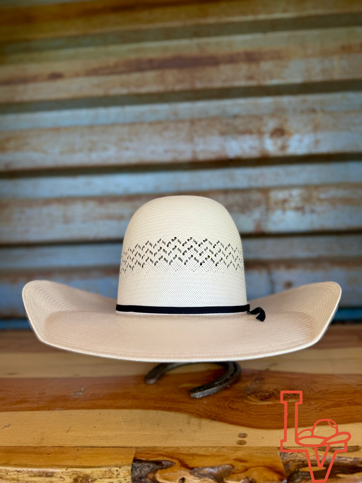 American Hat Company Straw Hat Regular Crown Paved Road White