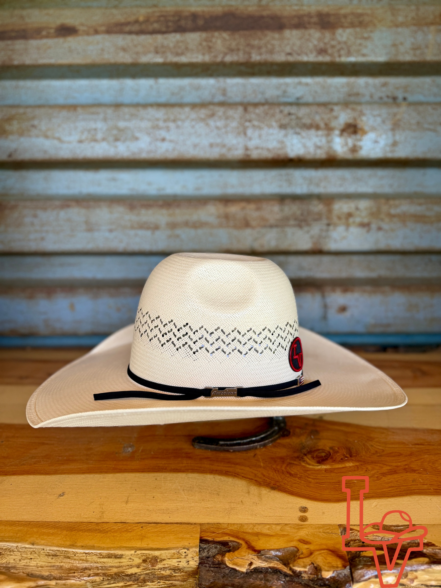 American Hat Company Straw Hat Regular Crown Paved Road White