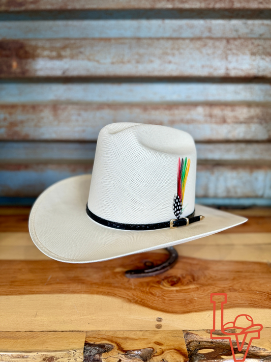 Los Vaqueros Fine Straw Hat Tall Crown 1,000X Al Millon White Estilo Sinaloa