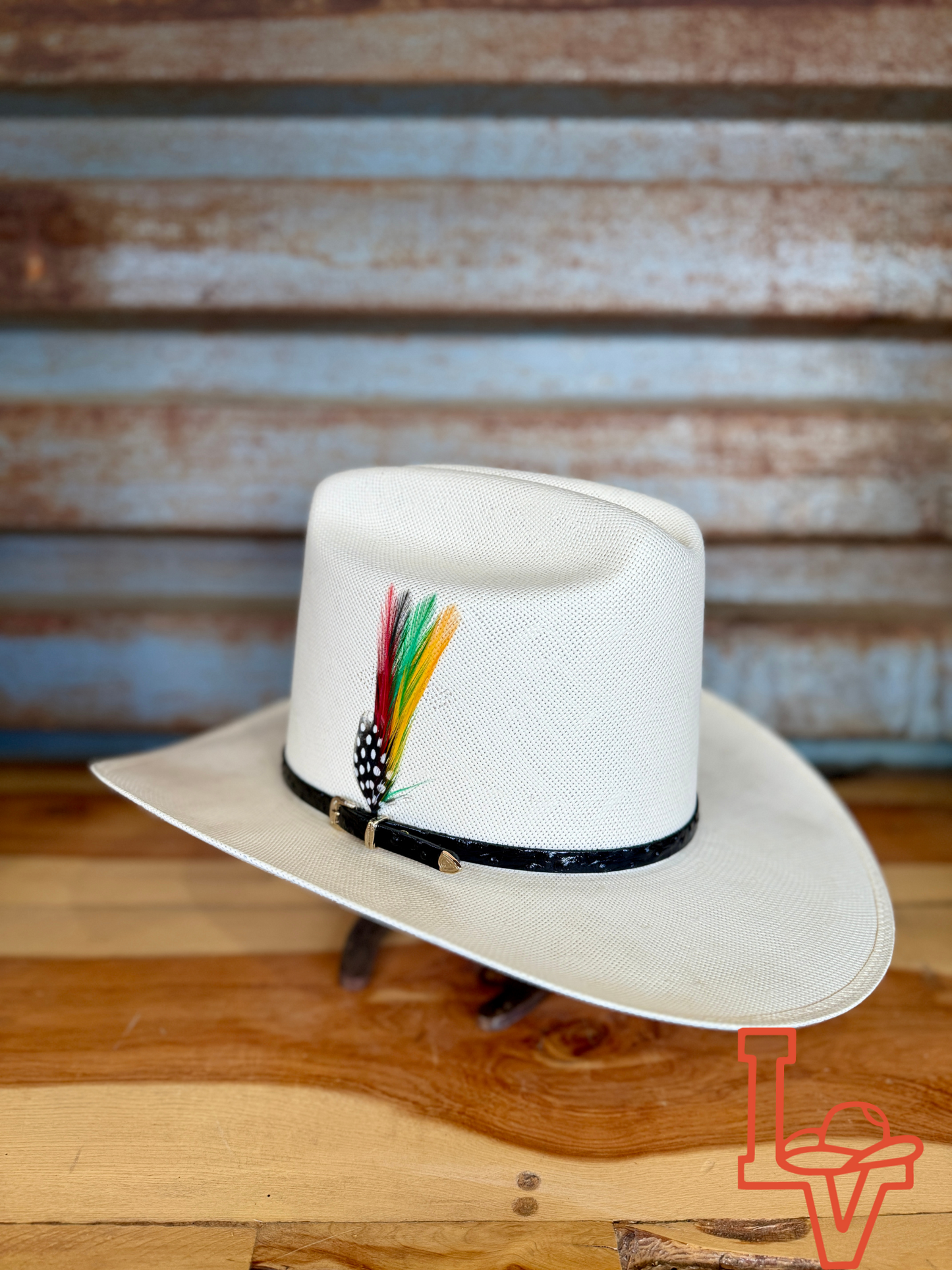 Los Vaqueros Fine Straw Hat Tall Crown 1,000X Al Millon White Estilo Sinaloa