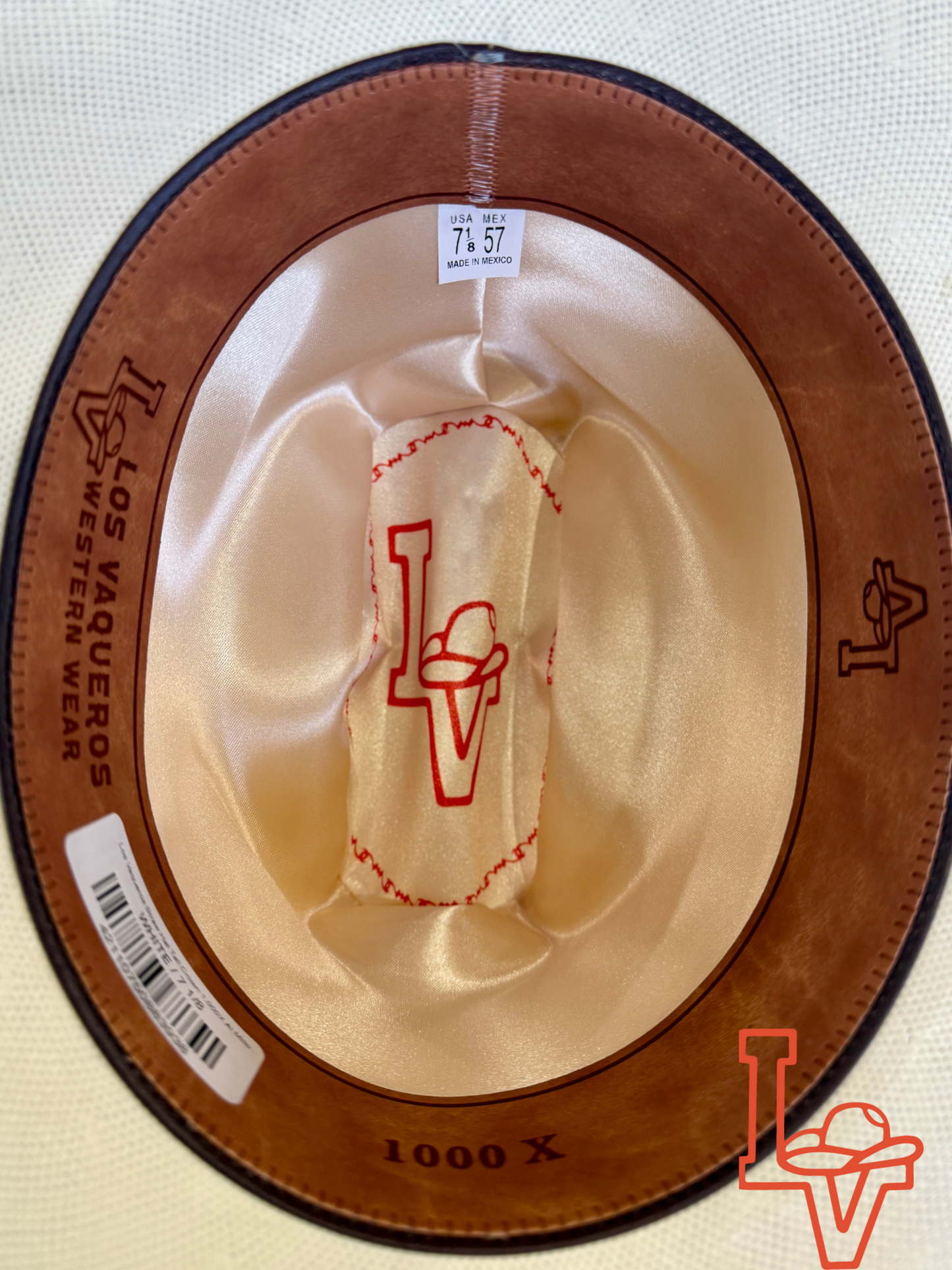 Los Vaqueros Fine Straw Hat Tall Crown 1,000X Al Millon White Estilo Sinaloa