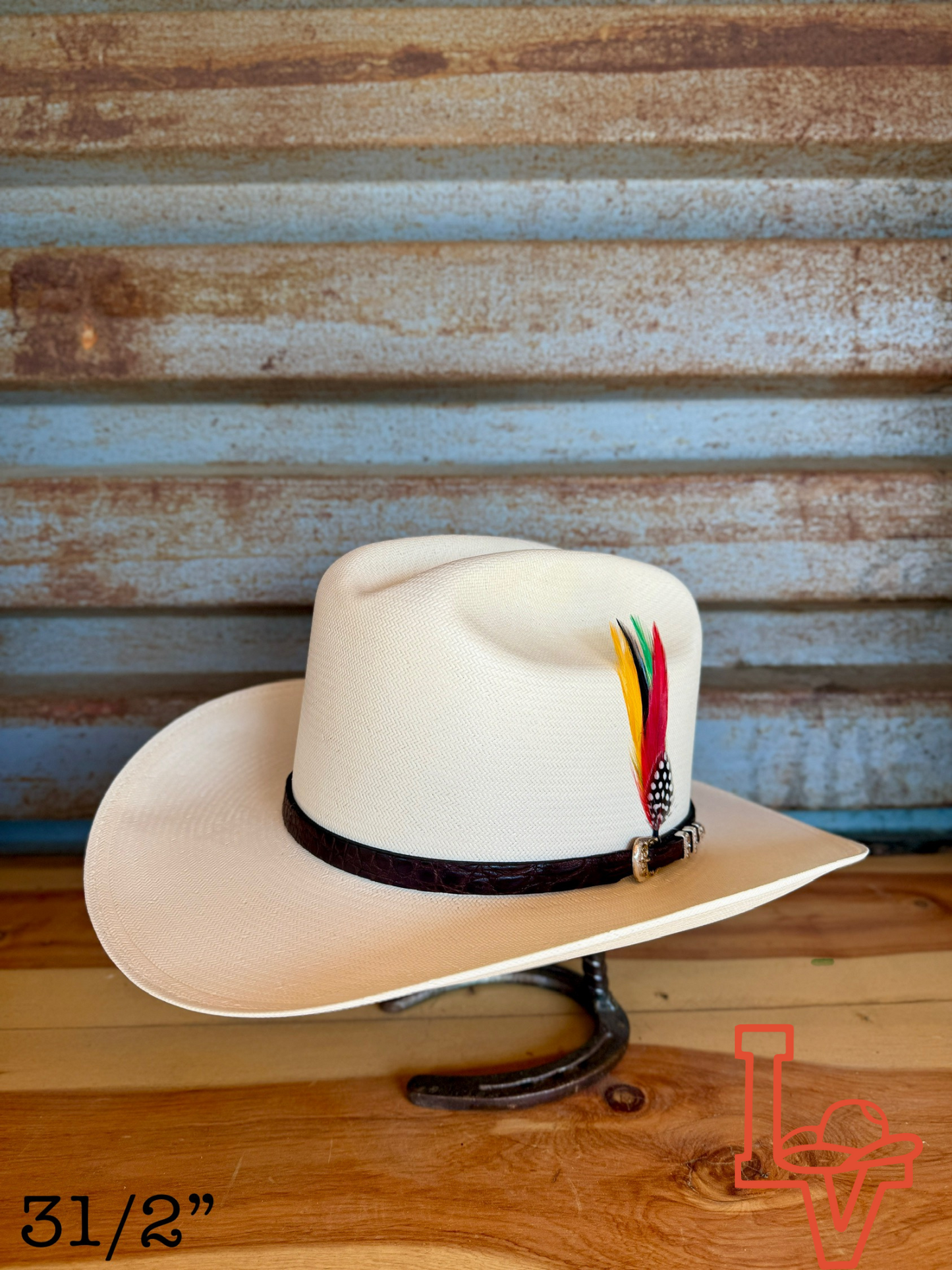 Stetson El Jefe 5000x Chocolate Straw Cowboy Hat Regular Crown Natural