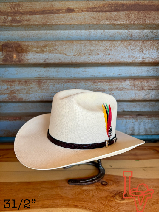 Stetson El Jefe 5000x Chocolate Straw Cowboy Hat Natural