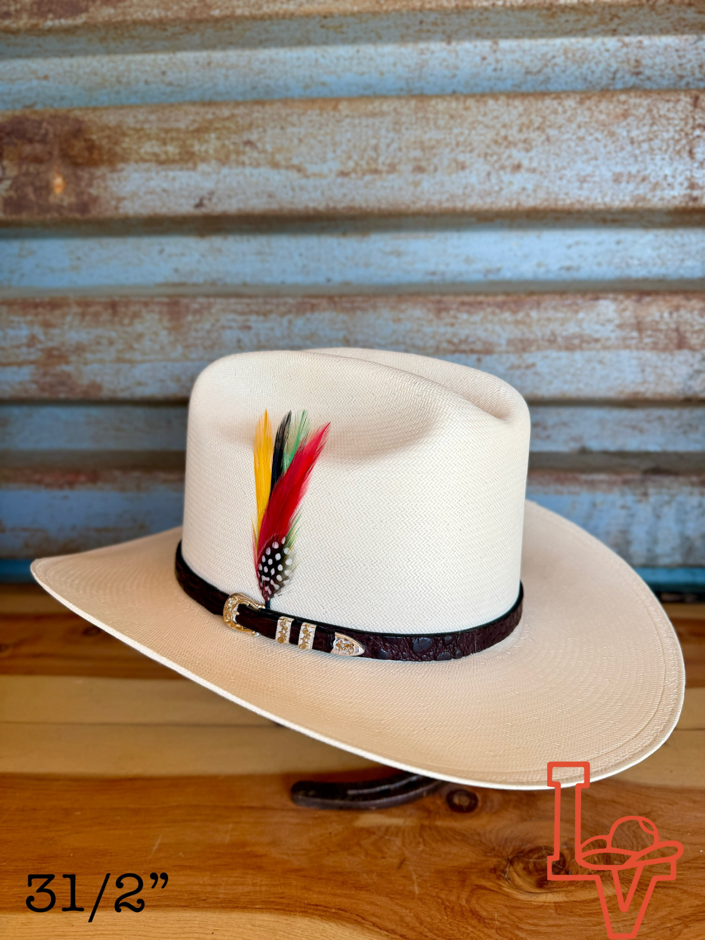 Stetson El Jefe 5000x Chocolate Straw Cowboy Hat Regular Crown Natural