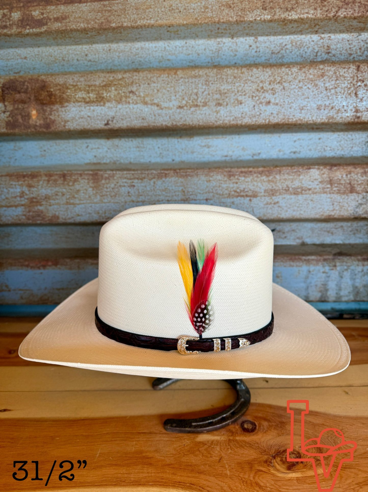 Stetson El Jefe 5000x Chocolate Straw Cowboy Hat Regular Crown Natural