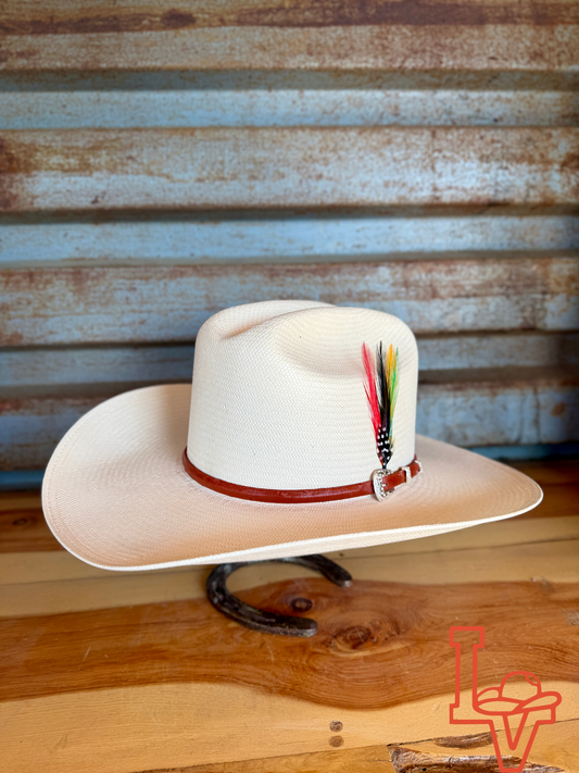 Stetson Primo Cognac 10x Straw Cowboy Hat Crown Natural