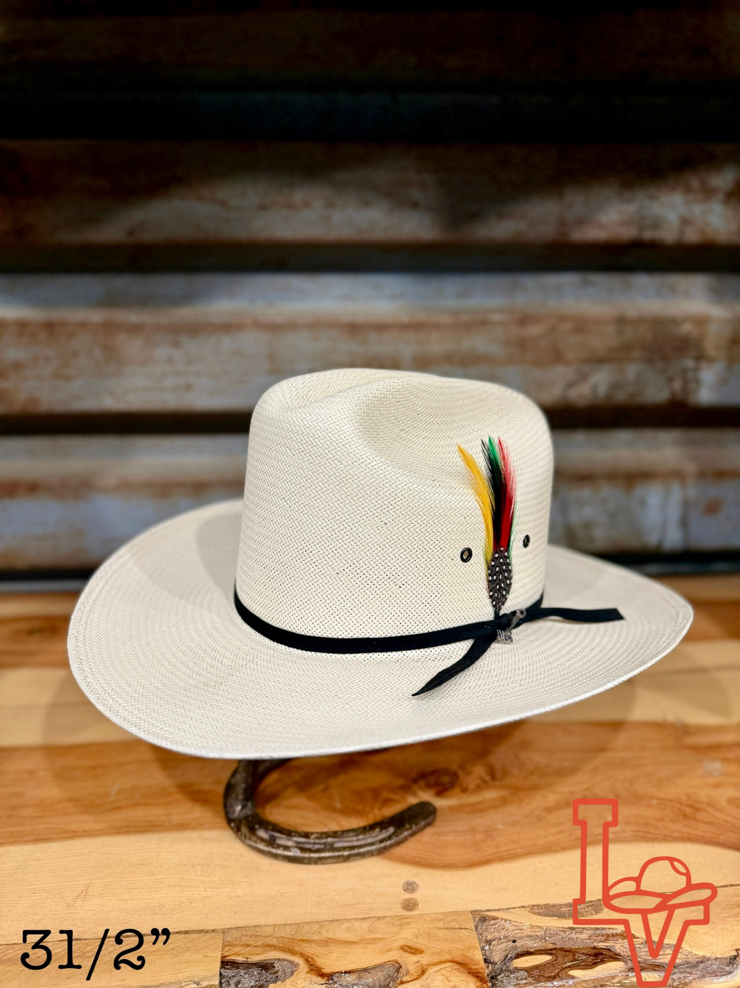 Stetson Rancher 81 Black Eye 10x Straw Cowboy Hat Regular Crown Natural