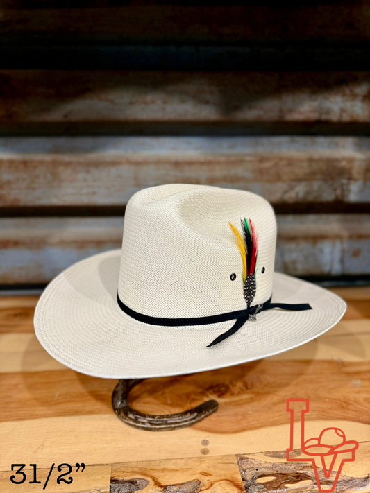 Stetson Rancher 81 Black Eye 10x Straw Cowboy Hat Crown Natural