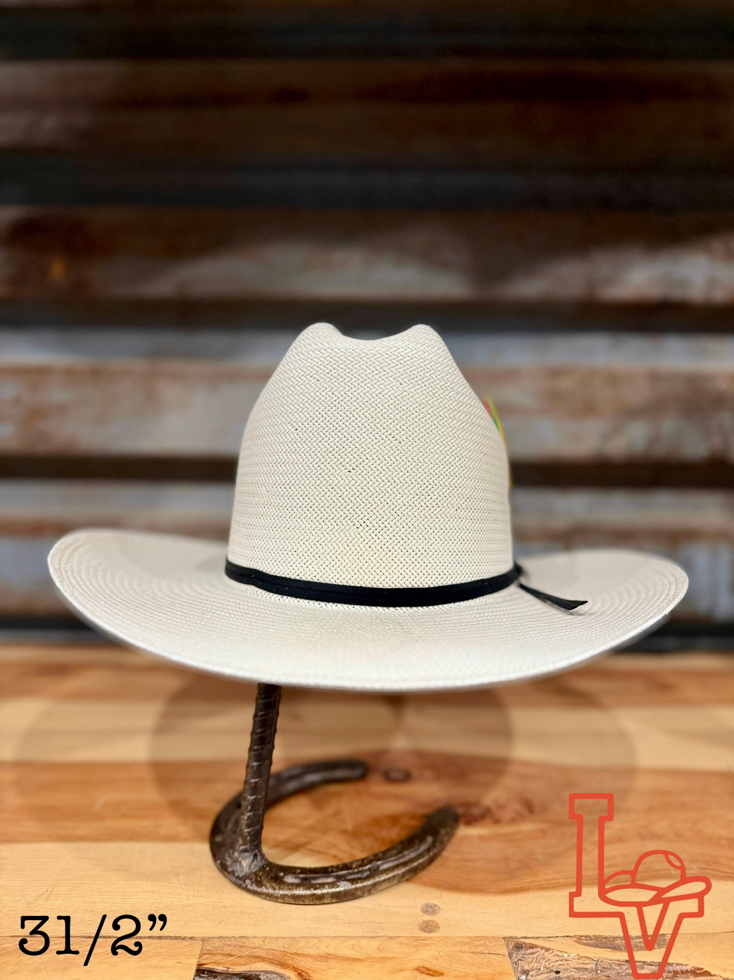 Stetson Rancher 81 Black Eye 10x Straw Cowboy Hat Regular Crown Natural