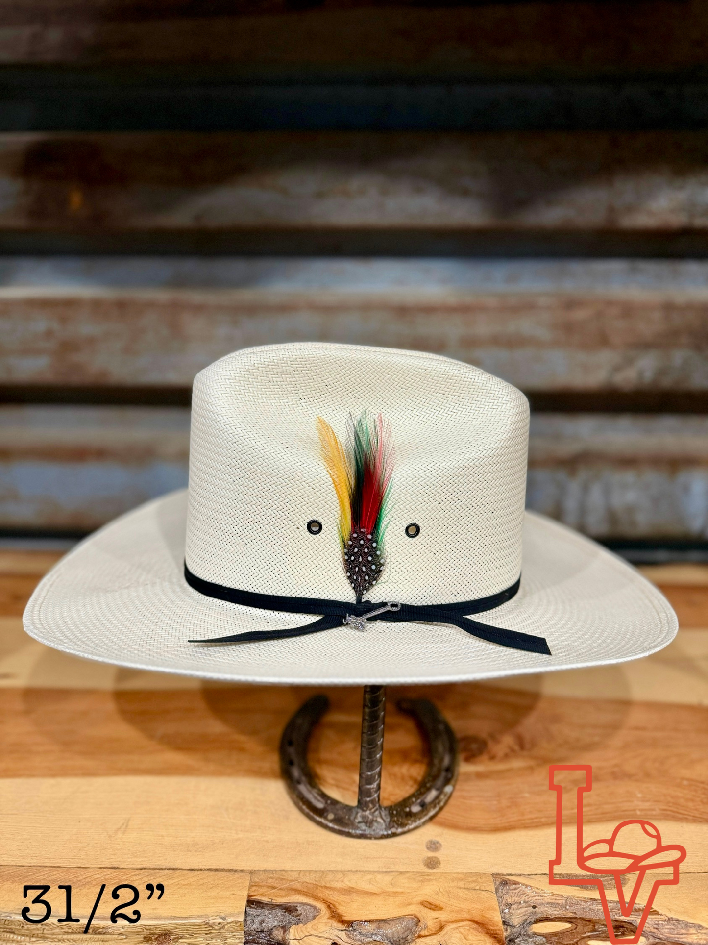 Stetson Rancher 81 Black Eye 10x Straw Cowboy Hat Regular Crown Natural