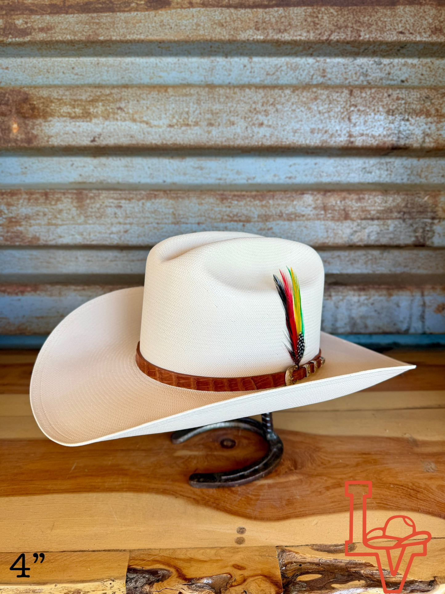 Stetson El Jefe 5000x Cognac Straw Cowboy Hat Regular Crown Natural