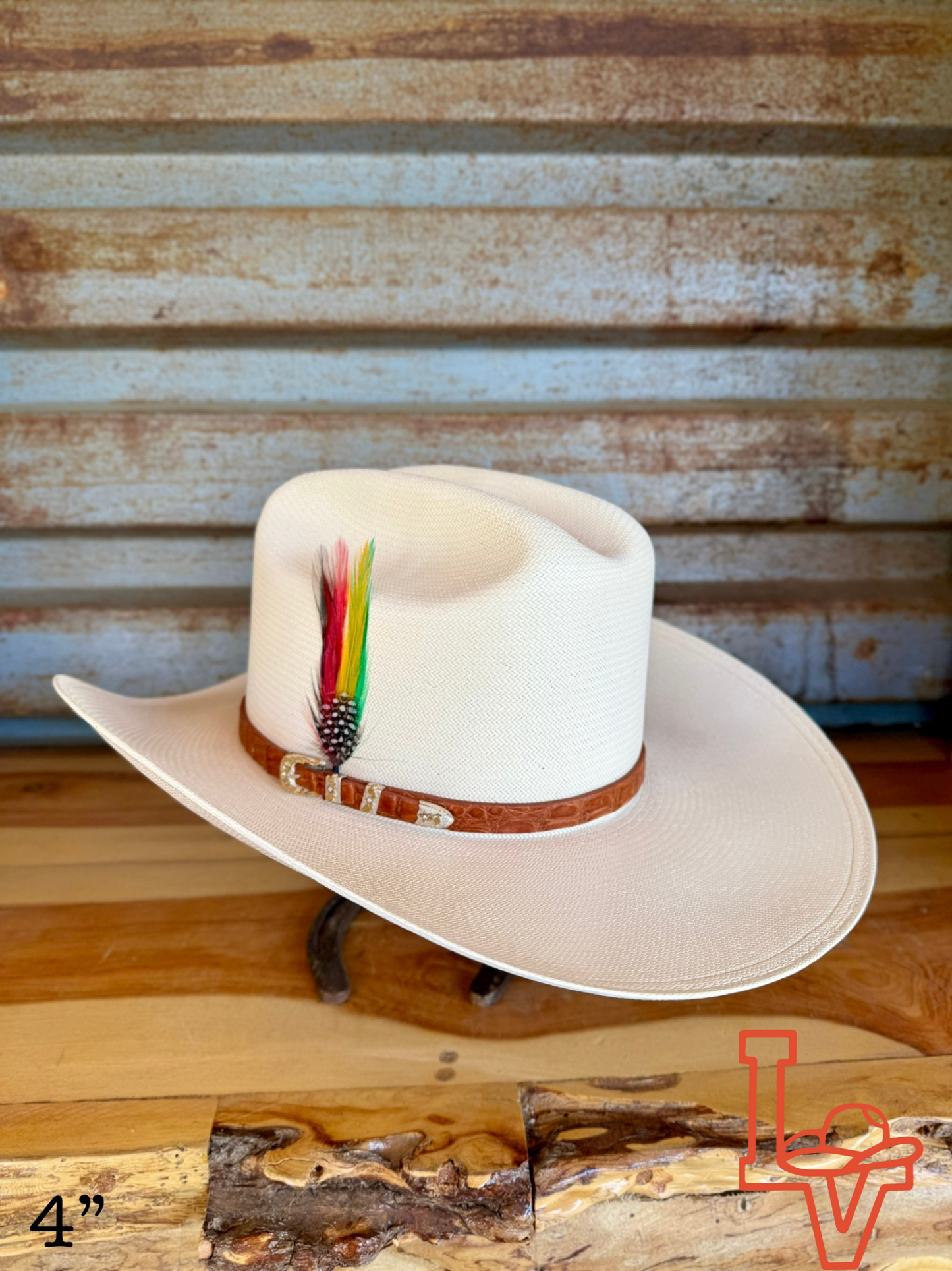 Stetson El Jefe 5000x Cognac Straw Cowboy Hat Regular Crown Natural
