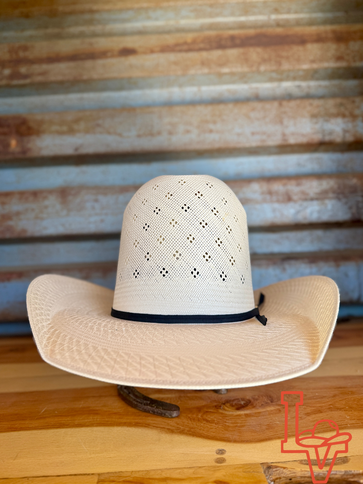 Los Vaqueros Straw Hat Tall Crown Conley White