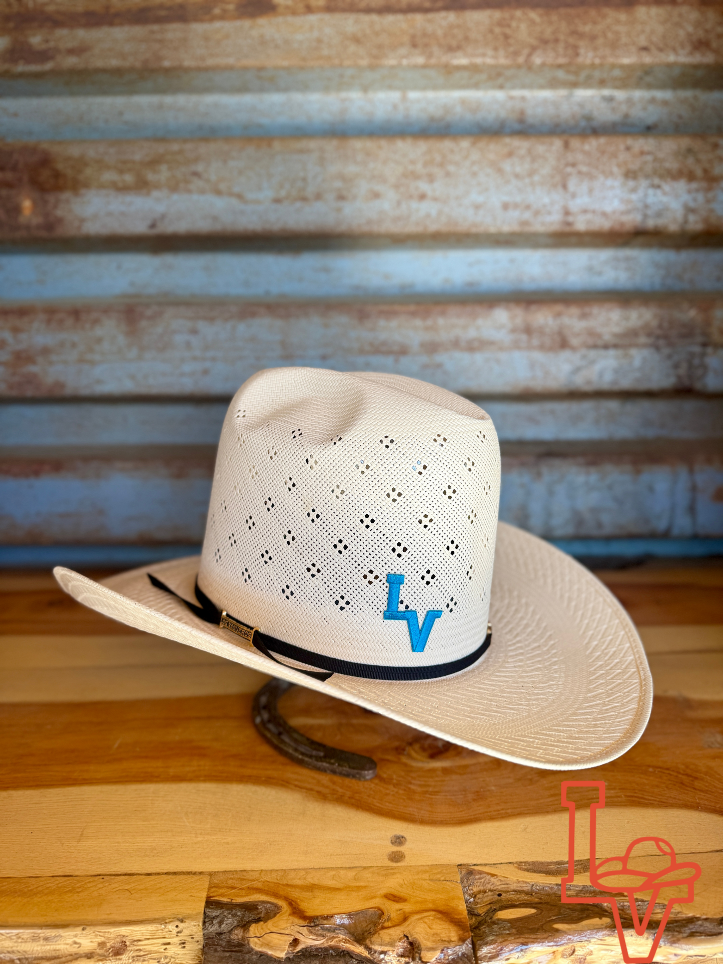 Los Vaqueros Straw Hat Tall Crown Conley White