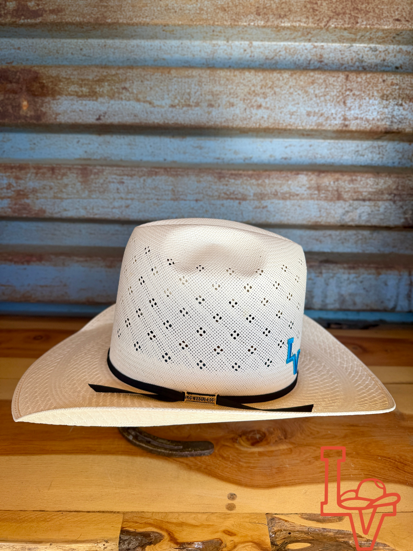 Los Vaqueros Straw Hat Tall Crown Conley White
