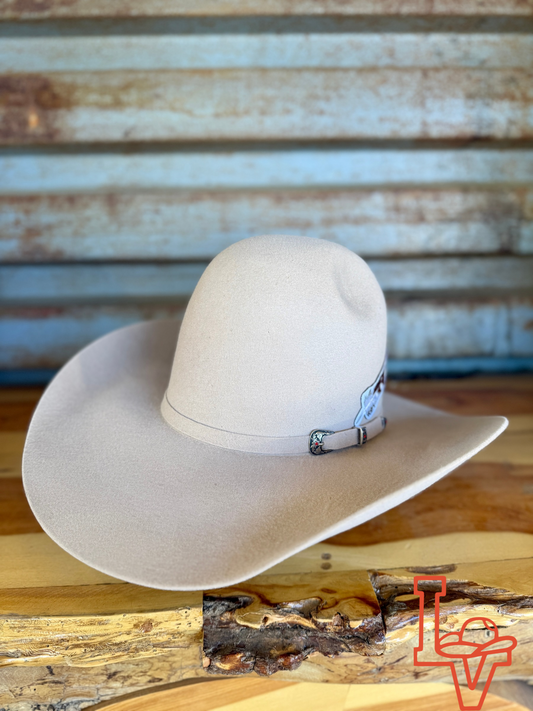 Los Vaqueros Wool Felt Hat Open Regular Crown Silverbelly Beige