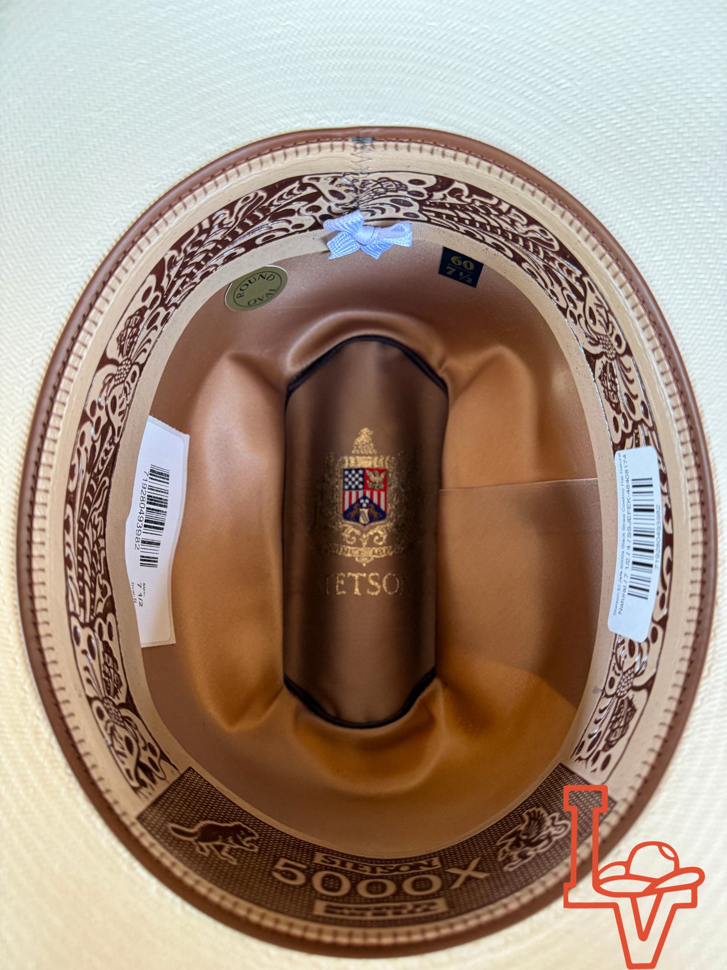 Stetson El Jefe 5000x Black Straw Cowboy Hat Regular Crown Natural as