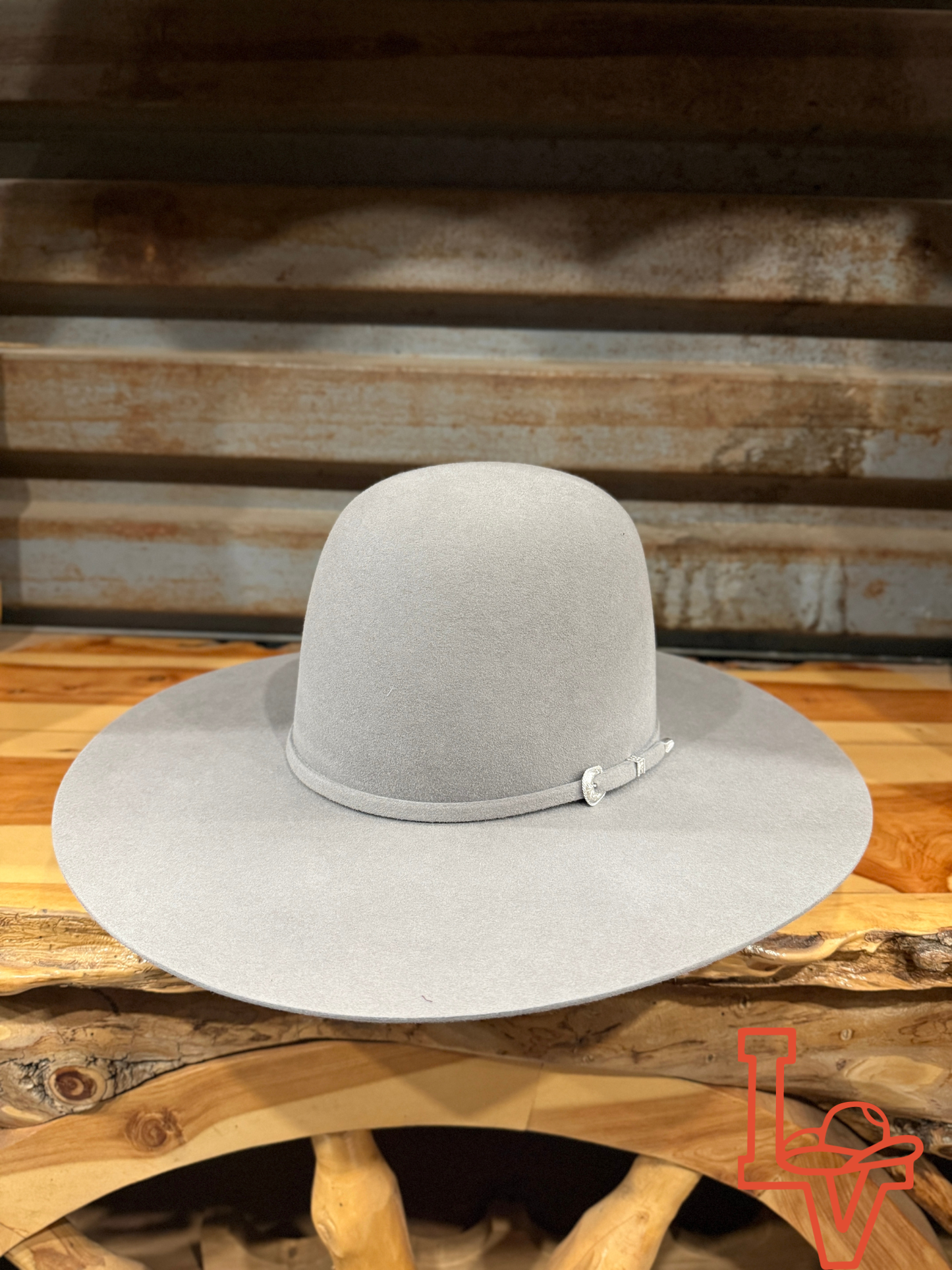 Tacchino 10X Beaver Fur Felt Hat 6" Regular Crown 4.25" Brim Silver Grey