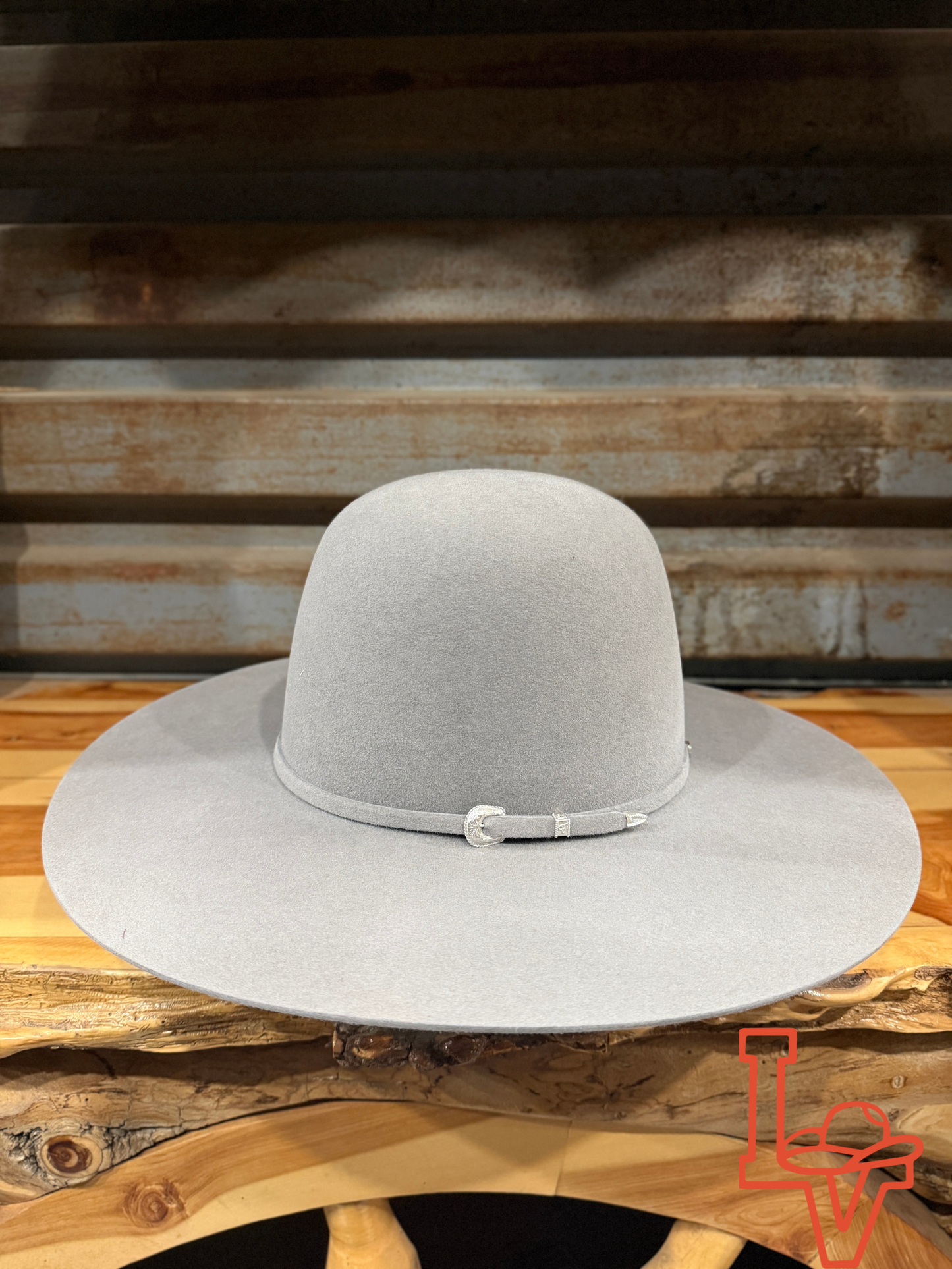 Tacchino 10X Beaver Fur Felt Hat 6" Regular Crown 4.25" Brim Silver Grey