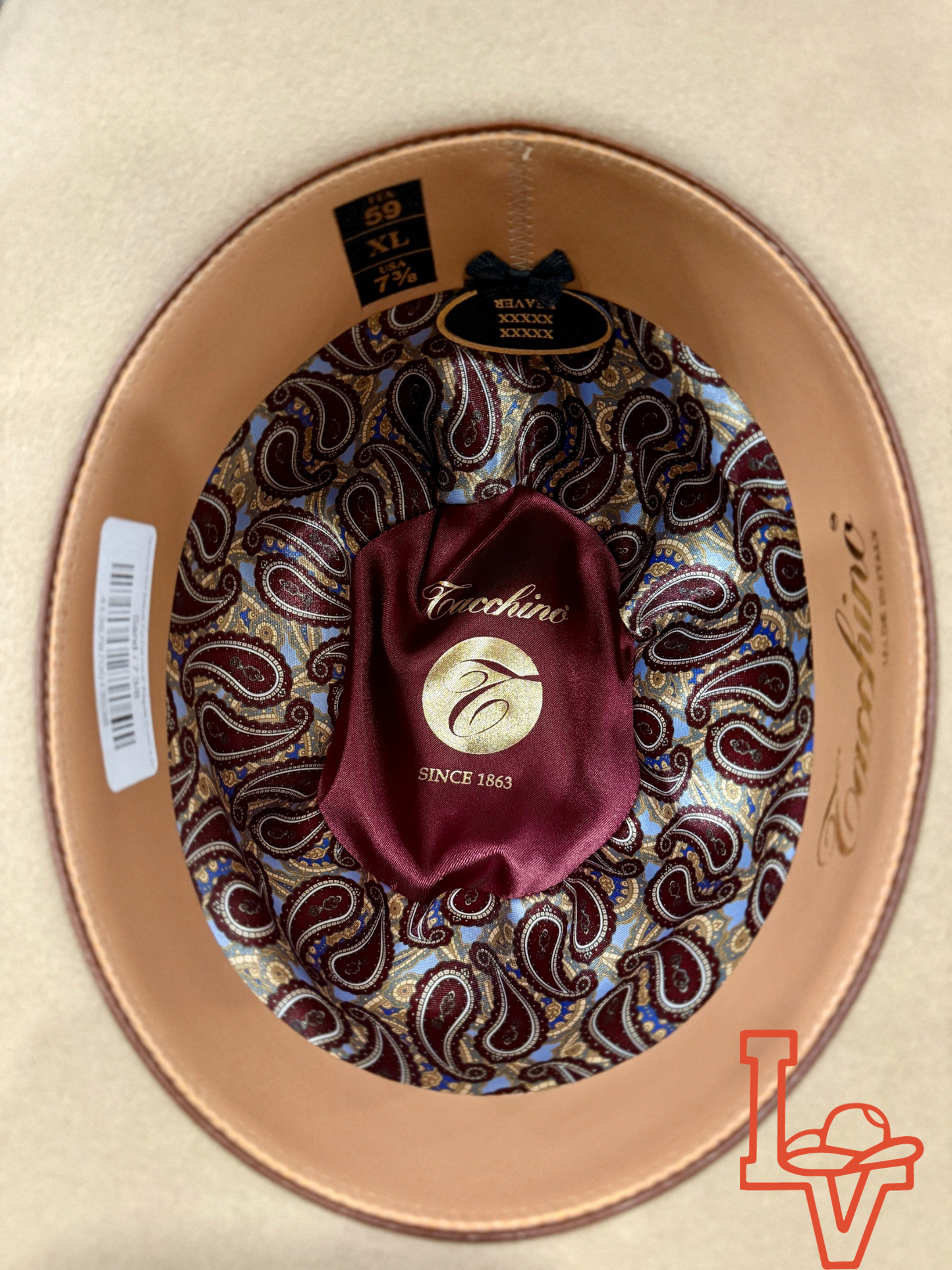 Tacchino 10X Beaver Fur Felt Hat 6" Regular Crown 4.25" Brim Sand