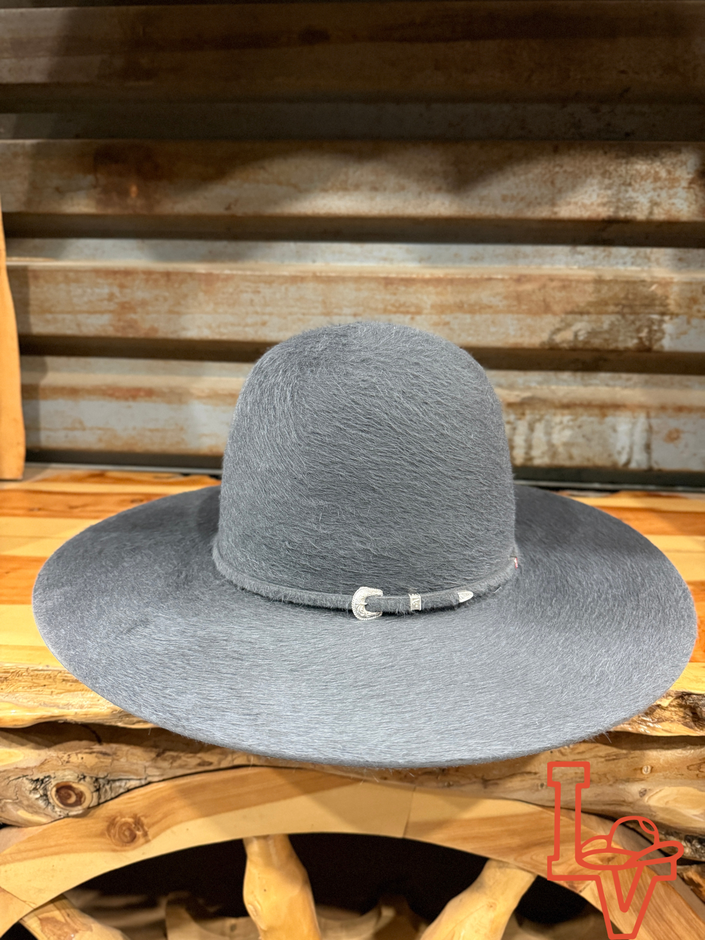 Tacchino 10X Beaver Grizzly Fur Felt Hat 6" Regular Crown 4.25" Brim Charcoal