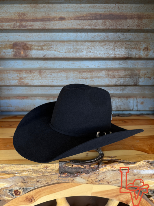 Tacchino 10X Beaver Fur Felt Hat 6" Regular Crown 4.25" Brim Black