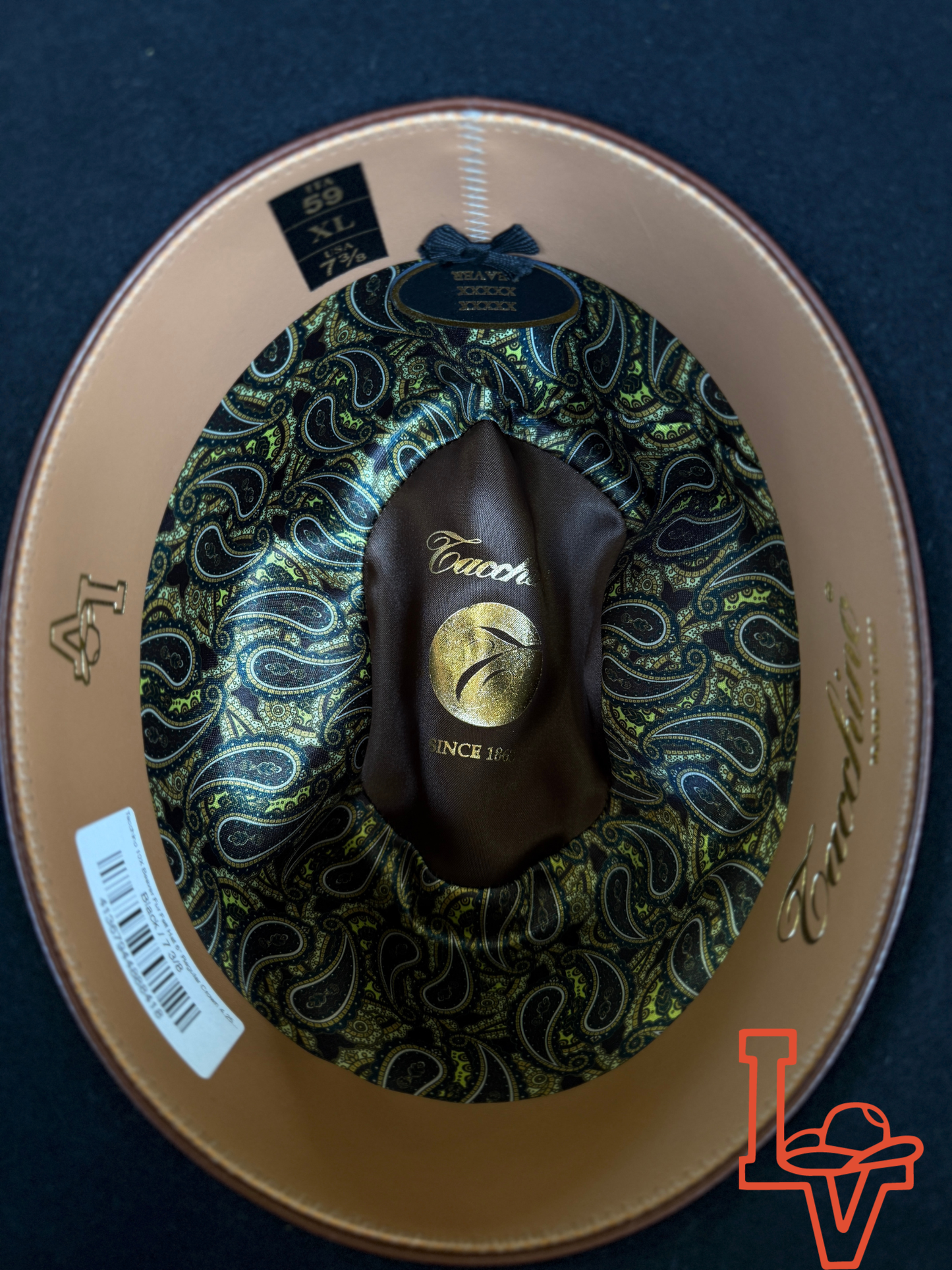 Tacchino 10X Beaver Fur Felt Hat 6" Regular Crown 4.25" Brim Black