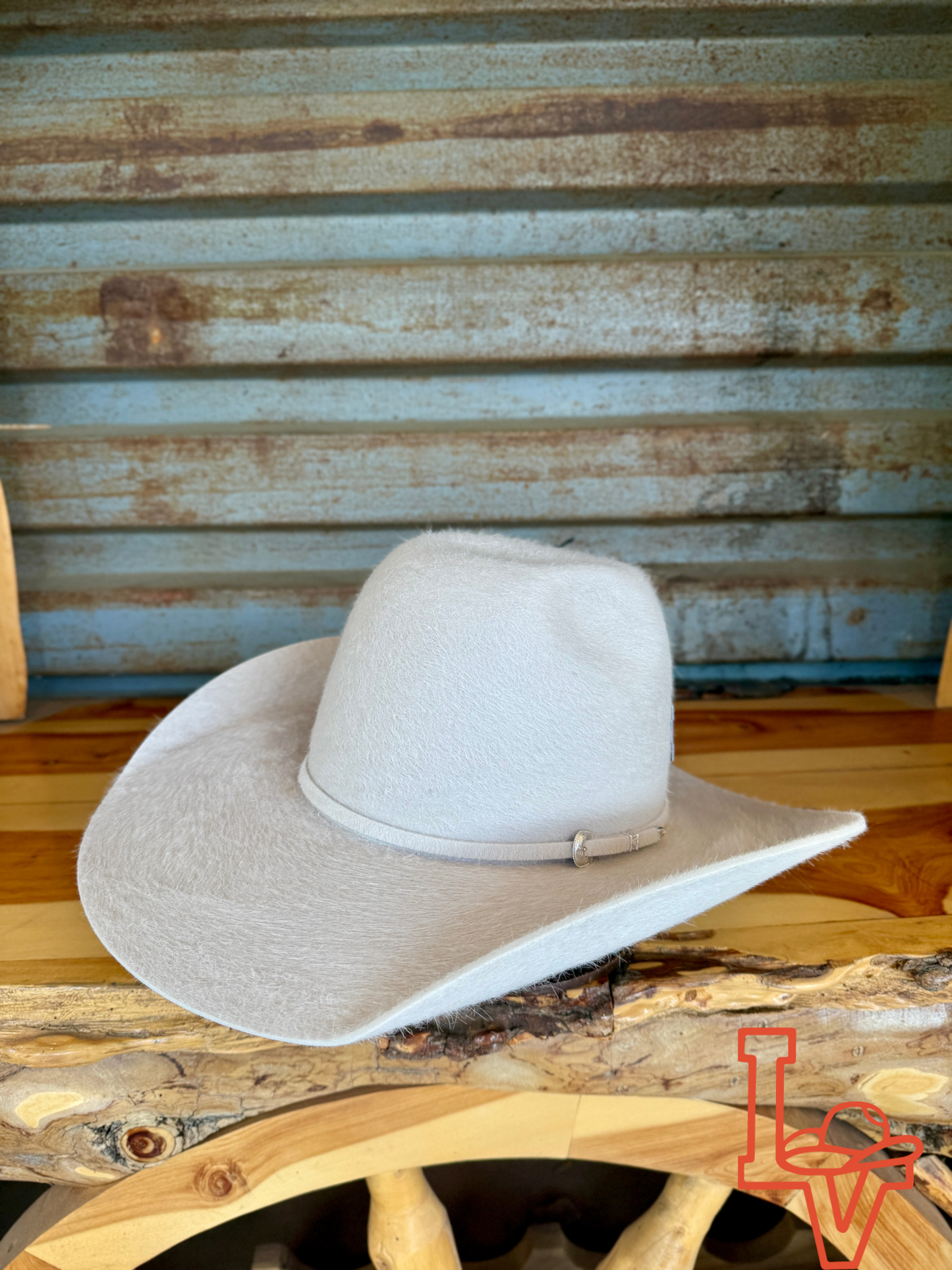 Tacchino 10X Beaver Grizzly Fur Felt Hat 6" Regular Crown 4.25" Brim Crystal White