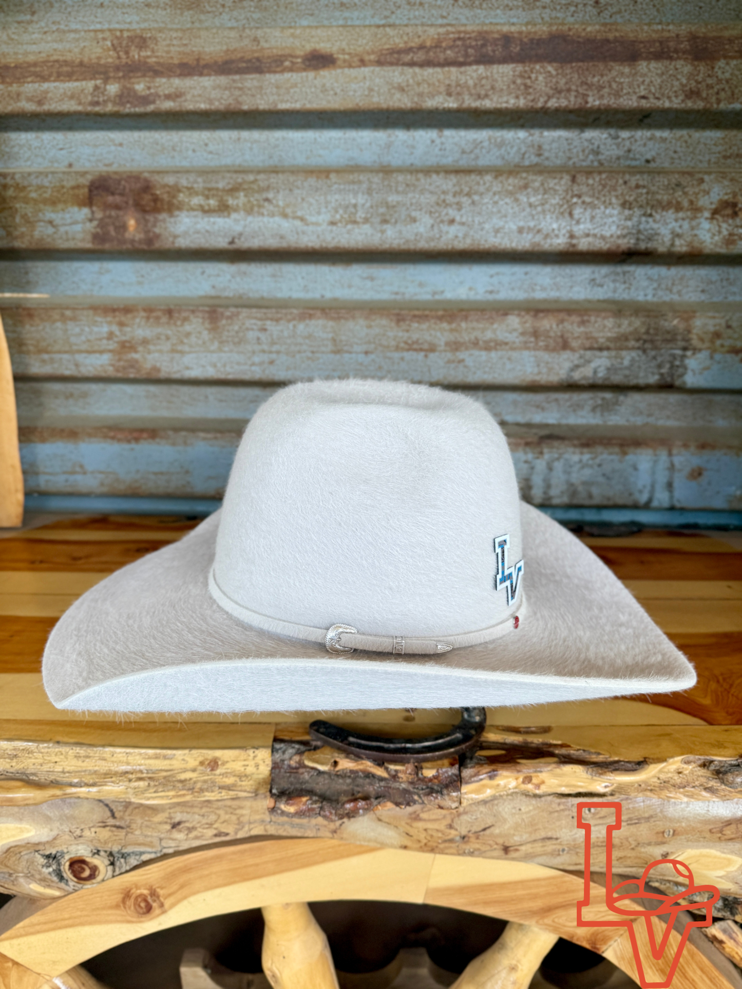 Tacchino 10X Beaver Grizzly Fur Felt Hat 6" Regular Crown 4.25" Brim Crystal White