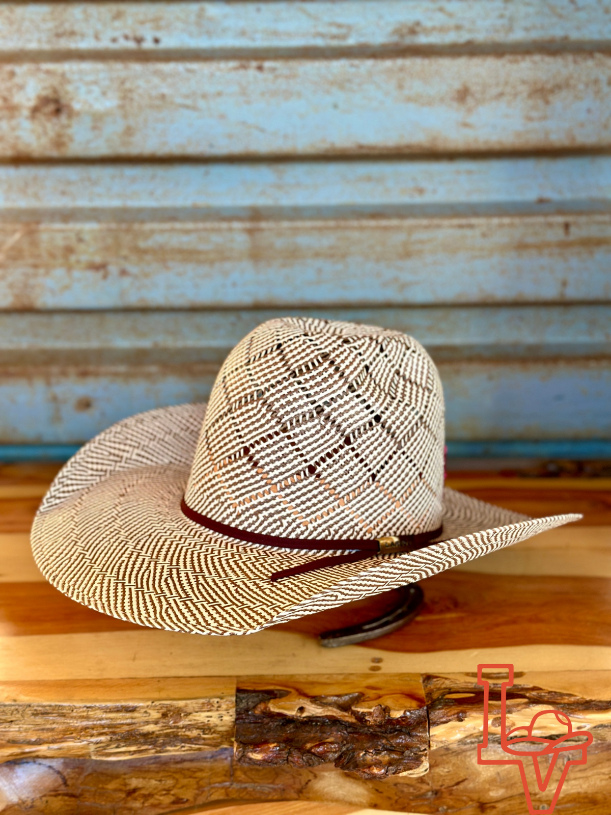 Stylish Tan and White Woven Hat Women main image 3