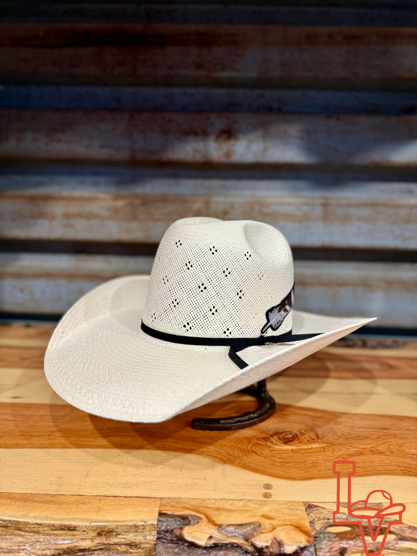 Resistol 20x Conley Open Crown Cowboy Hat Straw Hat Natural