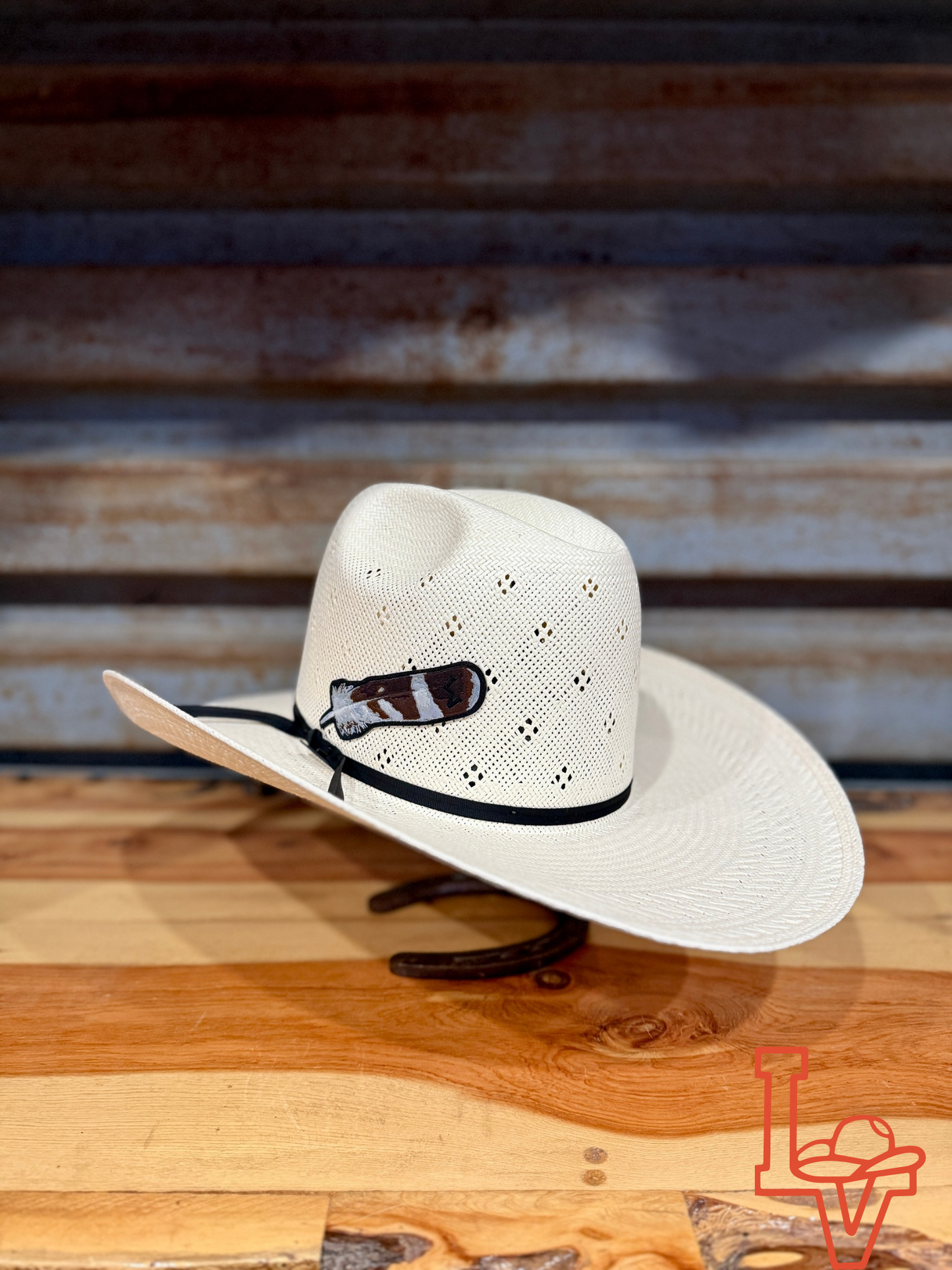 Resistol 20x Conley Open Crown Cowboy Hat Straw Hat Natural