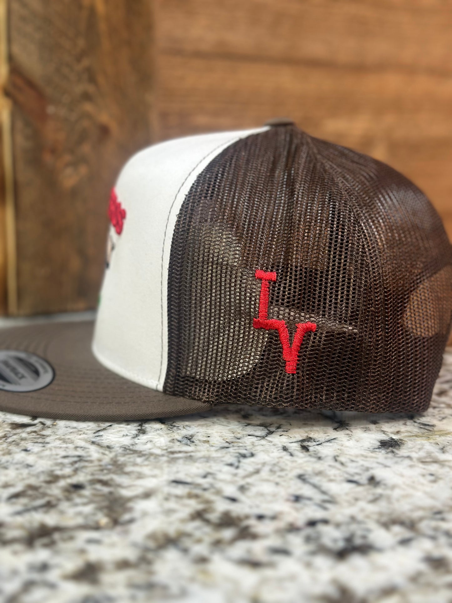 Los Vaqueros Charolais Snapback White/Brown with Red
