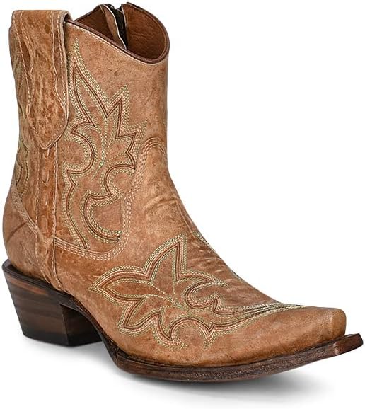 Circle G Ladies L5915 Orix Embroidery & ZIpper Snip Toe Ankle Boots
