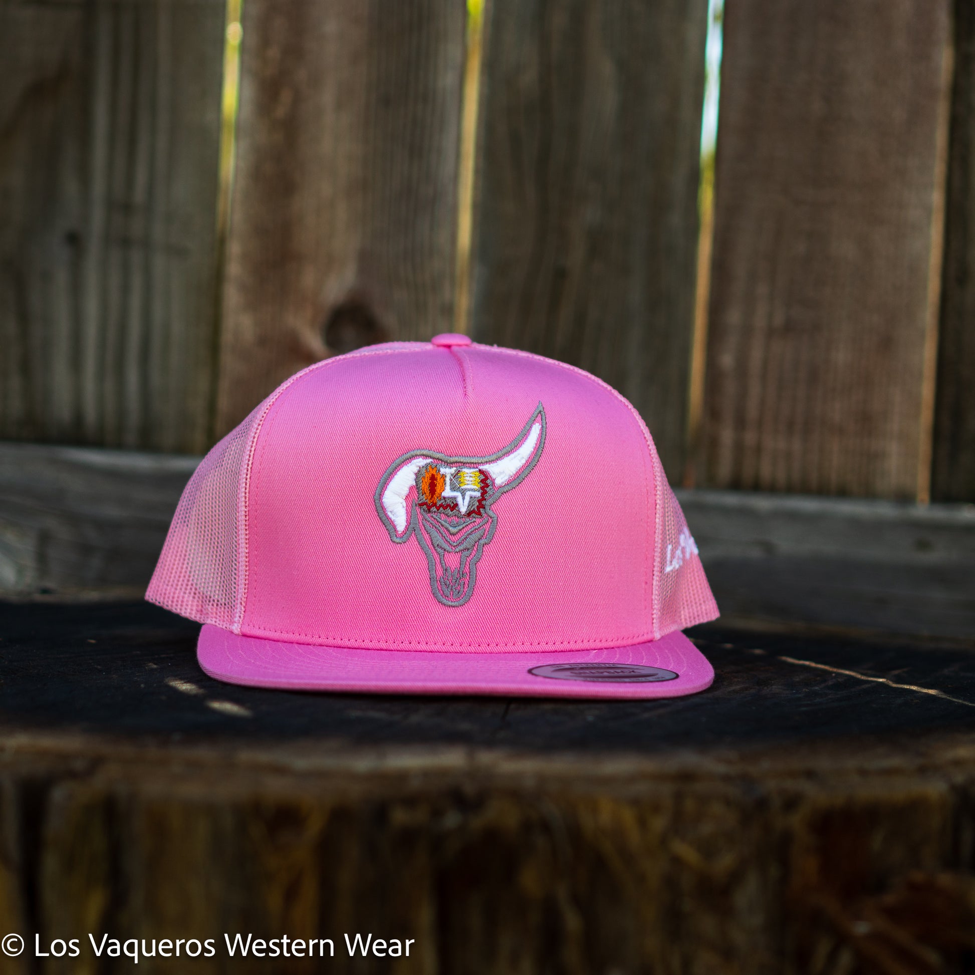 Los Vaqueros Bull Skull LV Logo Snapback Pink – Los Vaqueros Western Wear