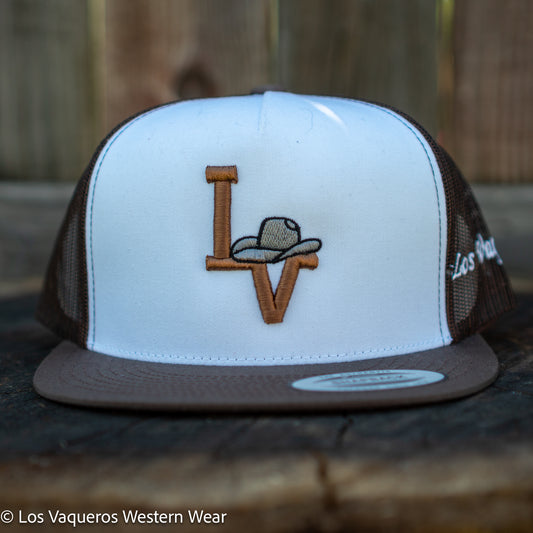 Los Vaqueros Sombrerito LV Logo Snapback White/Brown