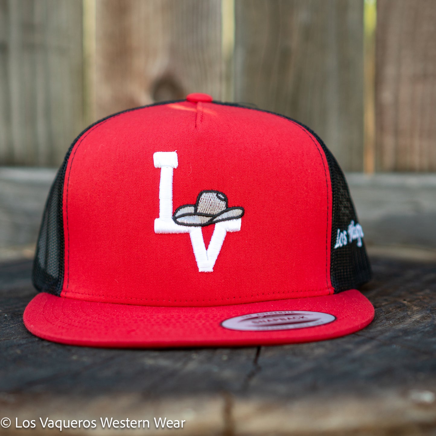 Los Vaqueros Sombrerito LV Logo Snapback Red/Black