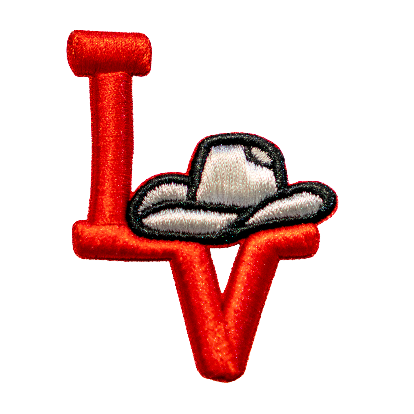 Los Vaqueros LV Sombrerito Patch Red