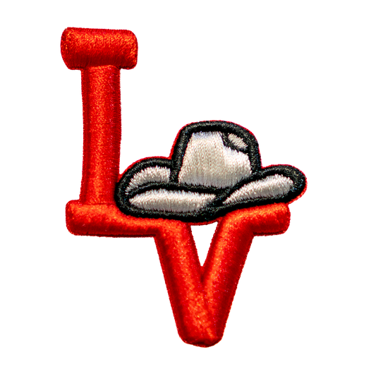 Los Vaqueros LV Sombrerito Patch Red