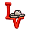 Los Vaqueros LV Sombrerito Patch Red