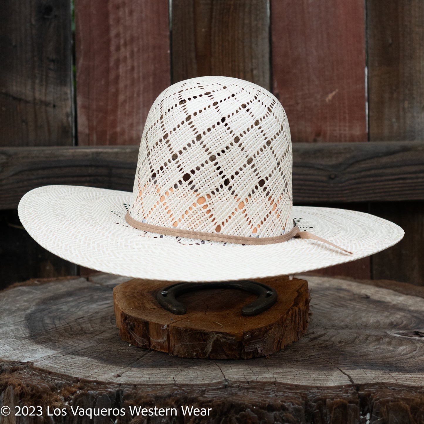 Laredo Straw Hat Regular Patchwork Tan White