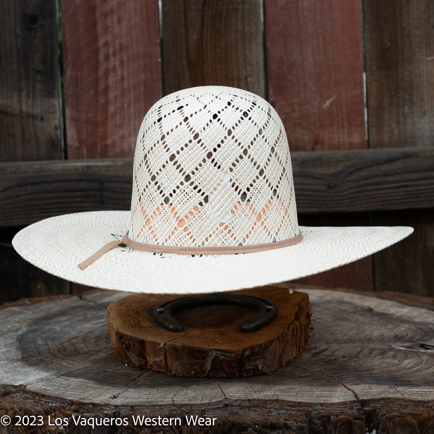 Laredo Straw Hat Regular Patchwork Tan White