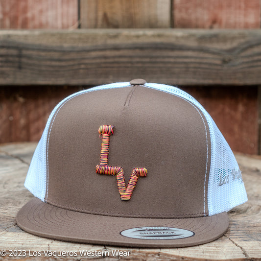 Los Vaqueros LV Logo Snapback Brown/White