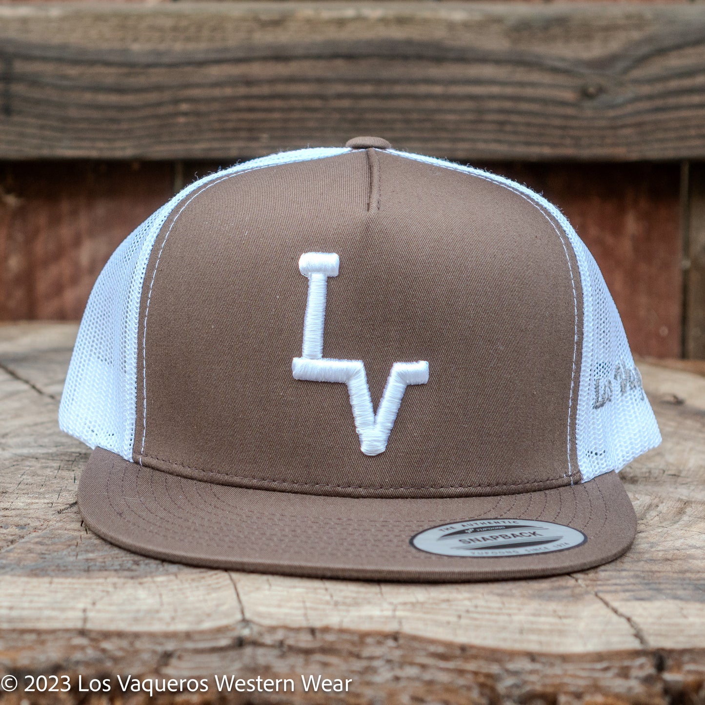 Los Vaqueros LV Logo Snapback Brown/White